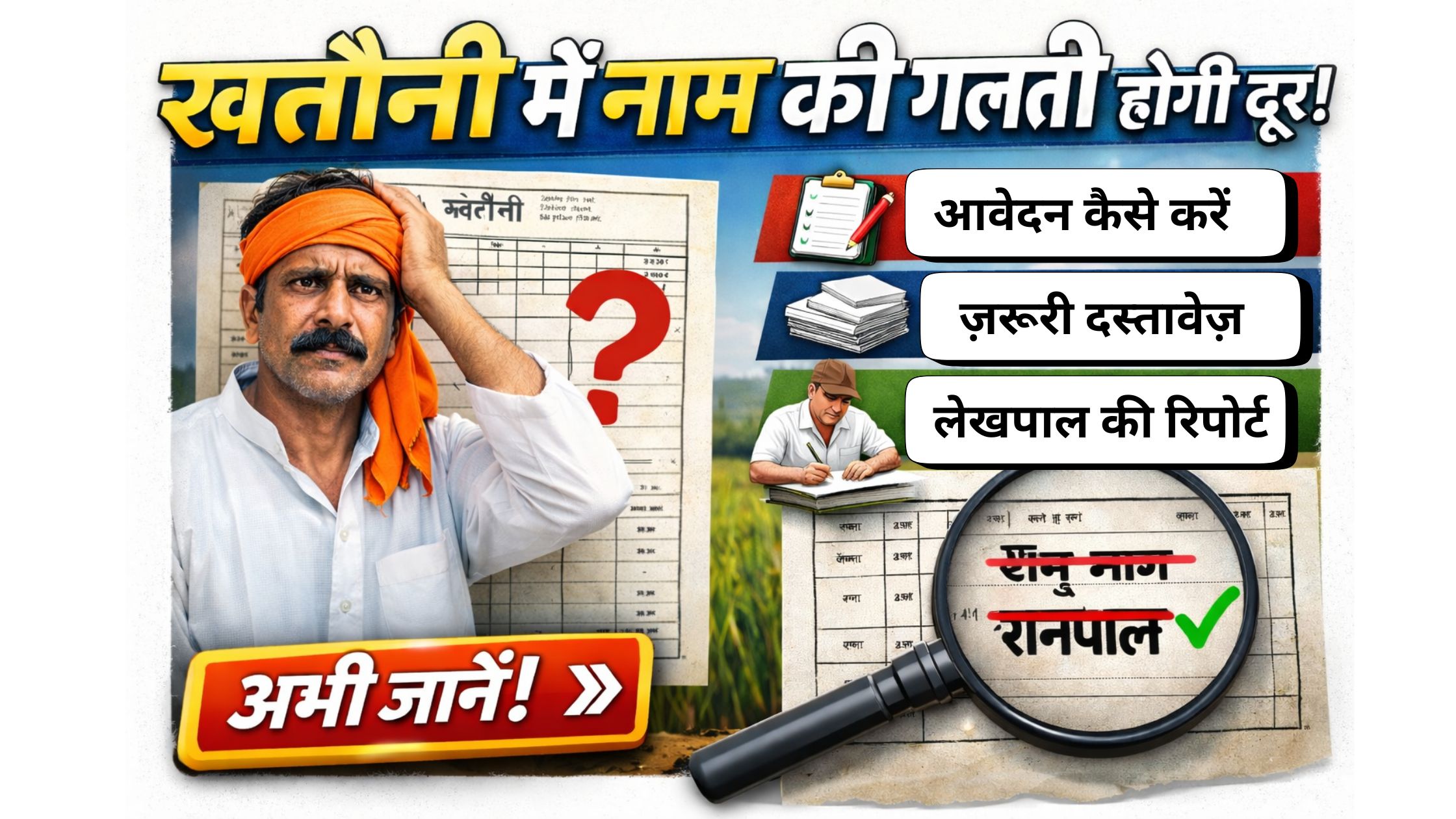 khatauni me name correction kaise kare